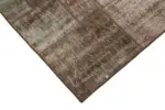 Patchwork Kahverengi Pamuk Üzerine Yün El Dokuma Kilim-172x237 - Görsel 4