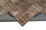 Patchwork Kahverengi Pamuk Üzerine Yün El Dokuma Kilim-172x237 - Görsel 6