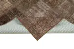 Patchwork Kahverengi Pamuk Üzerine Yün El Dokuma Kilim-170x245 - Görsel 6