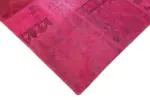 Patchwork Pembe Pamuk Üzerine Yün El Dokuma Kilim-172x250 - Görsel 4