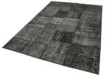Patchwork Siyah Pamuk Üzerine Yün El Dokuma Kilim-171x246 - Görsel 3
