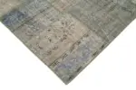Patchwork Gri Pamuk Üzerine Yün El Dokuma Kilim-176x247 - Görsel 4