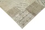 Patchwork Bej Pamuk Üzerine Yün El Dokuma Kilim-173x240 - Görsel 4