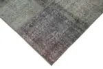 Patchwork Gri Pamuk Üzerine Yün El Dokuma Kilim-170x241 - Görsel 4