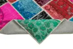 Patchwork Multi Pamuk Üzerine Yün El Dokuma Kilim-179x243 - Görsel 6