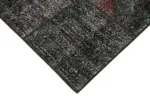 Patchwork Siyah Pamuk Üzerine Yün El Dokuma Kilim-173x243 - Görsel 4