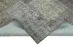 Patchwork Gri Pamuk Üzerine Yün El Dokuma Kilim-173x243 - Görsel 6