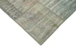 Patchwork Gri Pamuk Üzerine Yün El Dokuma Kilim-176x242 - Görsel 4