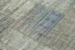 Patchwork Gri Pamuk Üzerine Yün El Dokuma Kilim-173x242 - Görsel 5