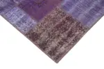 Patchwork Mor Pamuk Üzerine Yün El Dokuma Kilim-133x200 - Görsel 4
