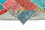 Patchwork Multi Pamuk Üzerine Yün El Dokuma Kilim-145x205 - Görsel 6