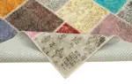 Patchwork Multi Pamuk Üzerine Yün El Dokuma Kilim-146x203 - Görsel 6