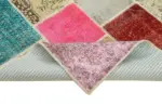 Patchwork Multi Pamuk Üzerine Yün El Dokuma Kilim-147x204 - Görsel 6