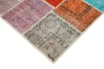 Patchwork Multi Pamuk Üzerine Yün El Dokuma Kilim-142x206 - Görsel 4