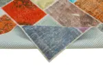 Patchwork Multi Pamuk Üzerine Yün El Dokuma Kilim-145x204 - Görsel 6