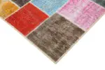 Patchwork Multi Pamuk Üzerine Yün El Dokuma Kilim-144x205 - Görsel 4