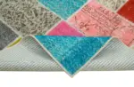 Patchwork Multi Pamuk Üzerine Yün El Dokuma Kilim-144x205 - Görsel 6