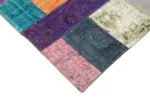 Patchwork Multi Pamuk Üzerine Yün El Dokuma Kilim-143x201 - Görsel 4