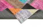 Patchwork Multi Pamuk Üzerine Yün El Dokuma Kilim-143x201 - Görsel 6