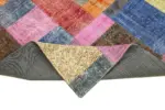 Patchwork Multi Pamuk Üzerine Yün El Dokuma Kilim-143x202 - Görsel 6