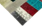 Patchwork Multi Pamuk Üzerine Yün El Dokuma Kilim-143x202 - Görsel 4