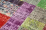 Patchwork Multi Pamuk Üzerine Yün El Dokuma Kilim-143x202 - Görsel 5