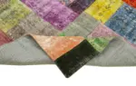Patchwork Multi Pamuk Üzerine Yün El Dokuma Kilim-143x202 - Görsel 6