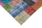Patchwork Multi Pamuk Üzerine Yün El Dokuma Kilim-204x300 - Görsel 4