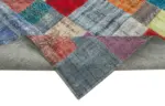 Patchwork Multi Pamuk Üzerine Yün El Dokuma Kilim-203x301 - Görsel 5