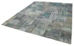 Patchwork Mavi Pamuk Üzerine Yün El Dokuma Kilim-251x302 - Görsel 3