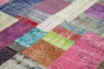 Patchwork Multi Pamuk Üzerine Yün El Dokuma Kilim-250x305 - Görsel 5