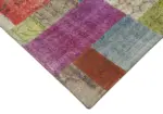 Patchwork Multi Pamuk Üzerine Yün El Dokuma Kilim-252x303 - Görsel 4