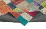 Patchwork Multi Pamuk Üzerine Yün El Dokuma Kilim-253x304 - Görsel 6