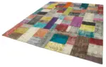 Patchwork Multi Pamuk Üzerine Yün El Dokuma Kilim-252x305 - Görsel 3