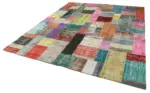 Patchwork Multi Pamuk Üzerine Yün El Dokuma Kilim-251x305 - Görsel 3