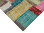 Patchwork Multi Pamuk Üzerine Yün El Dokuma Kilim-251x305 - Görsel 4