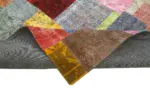 Patchwork Multi Pamuk Üzerine Yün El Dokuma Kilim-251x305 - Görsel 6