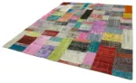 Patchwork Multi Pamuk Üzerine Yün El Dokuma Kilim-251x303 - Görsel 3