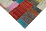 Patchwork Multi Pamuk Üzerine Yün El Dokuma Kilim-251x303 - Görsel 4