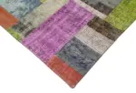 Patchwork Multi Pamuk Üzerine Yün El Dokuma Kilim-253x305 - Görsel 4