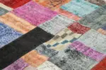 Patchwork Multi Pamuk Üzerine Yün El Dokuma Kilim-253x305 - Görsel 5