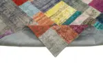 Patchwork Multi Pamuk Üzerine Yün El Dokuma Kilim-253x305 - Görsel 6