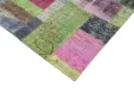 Patchwork Multi Pamuk Üzerine Yün El Dokuma Kilim-244x305 - Görsel 4