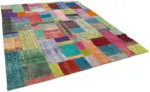 Patchwork Multi Pamuk Üzerine Yün El Dokuma Kilim-250x300 - Görsel 2