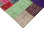 Patchwork Multi Pamuk Üzerine Yün El Dokuma Kilim-250x300 - Görsel 4
