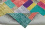 Patchwork Multi Pamuk Üzerine Yün El Dokuma Kilim-250x300 - Görsel 6
