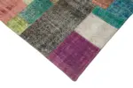 Patchwork Multi Pamuk Üzerine Yün El Dokuma Kilim-251x351 - Görsel 4