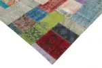 Patchwork Multi Pamuk Üzerine Yün El Dokuma Kilim-274x369 - Görsel 4