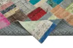 Patchwork Multi Pamuk Üzerine Yün El Dokuma Kilim-273x369 - Görsel 6