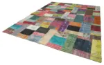 Patchwork Multi Pamuk Üzerine Yün El Dokuma Kilim-273x366 - Görsel 3